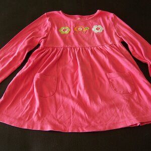 gymboree pink long sleeve dress with a turtle